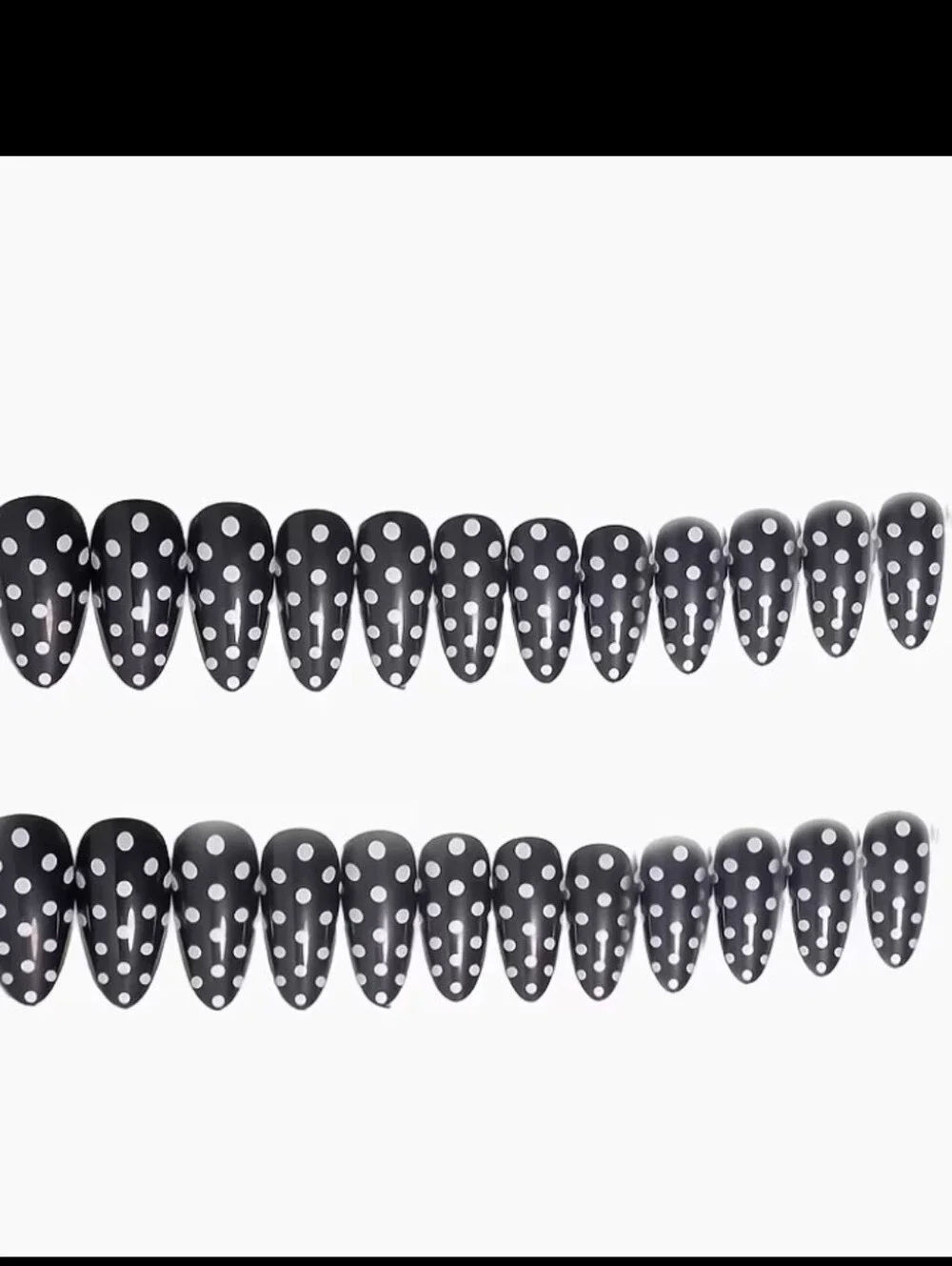 🔥3/$21 Black Polka Dot Stiletto Press-On Nails - Women Makeup
